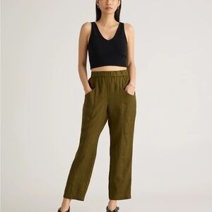 Quince 100% European Linen Tapered Ankle Pants